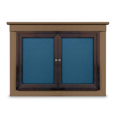 United Visual Products 18"x24" 1-Door Enclosed Letterboard, Header, Grey Felt/Lt Oak UV2620HD-LTOAK-GREY